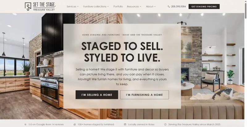 Screenshot of Kristopher's redesigned Set the Stage home page